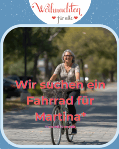 Eine Frau auf einem Fahrrad